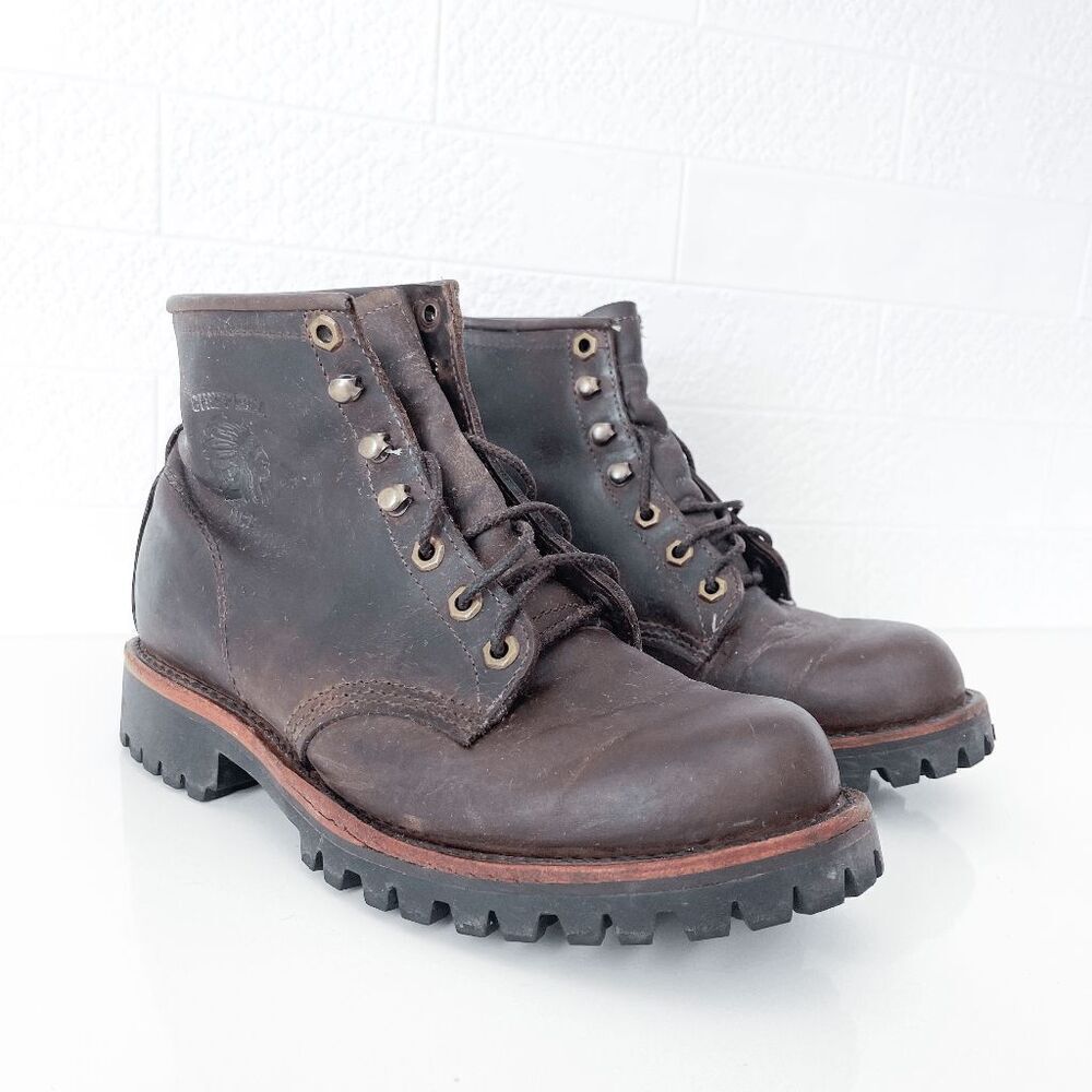 Chippewa Mens Leather Service  Work Boots Vibram Sole 7D, fits like 8 US